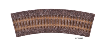 TILLIG 86502 - H0 Gleisbettung Elitegleis dunkel (braun) für gebogenes Gleis R11/30°